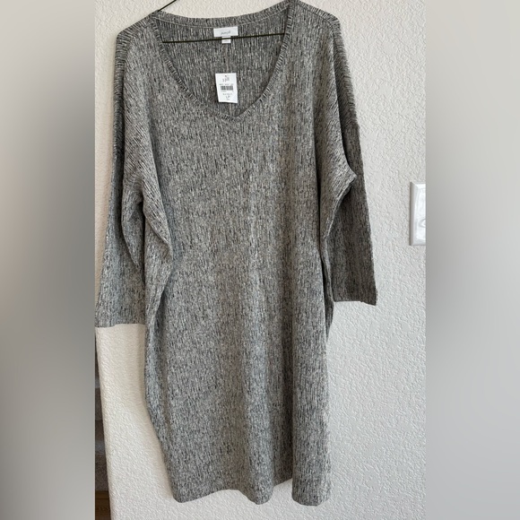 J. JILL‎ PURE JILL Gray Linen Blend Casual Comfort Soft Tunic Dress SZ LP NWT - Picture 2 of 4